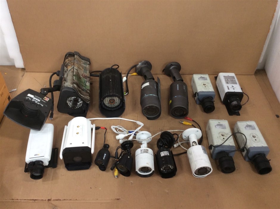 Mixed Brands And Models Bullet Box And Infrared CCTV Cameras (Lot of 15)