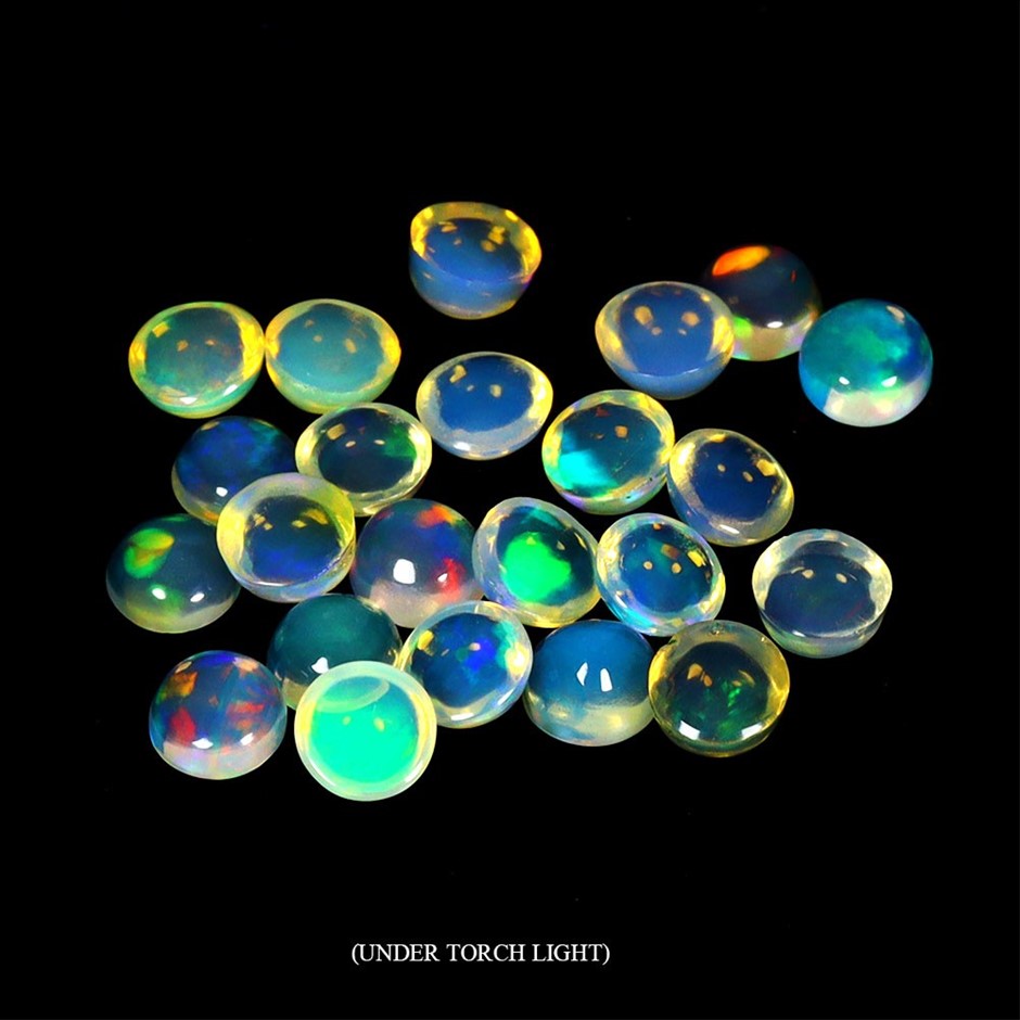 4.07ct Round Cabochon Cut Play Of Color Fire Opal Gemstones - 23Pcs