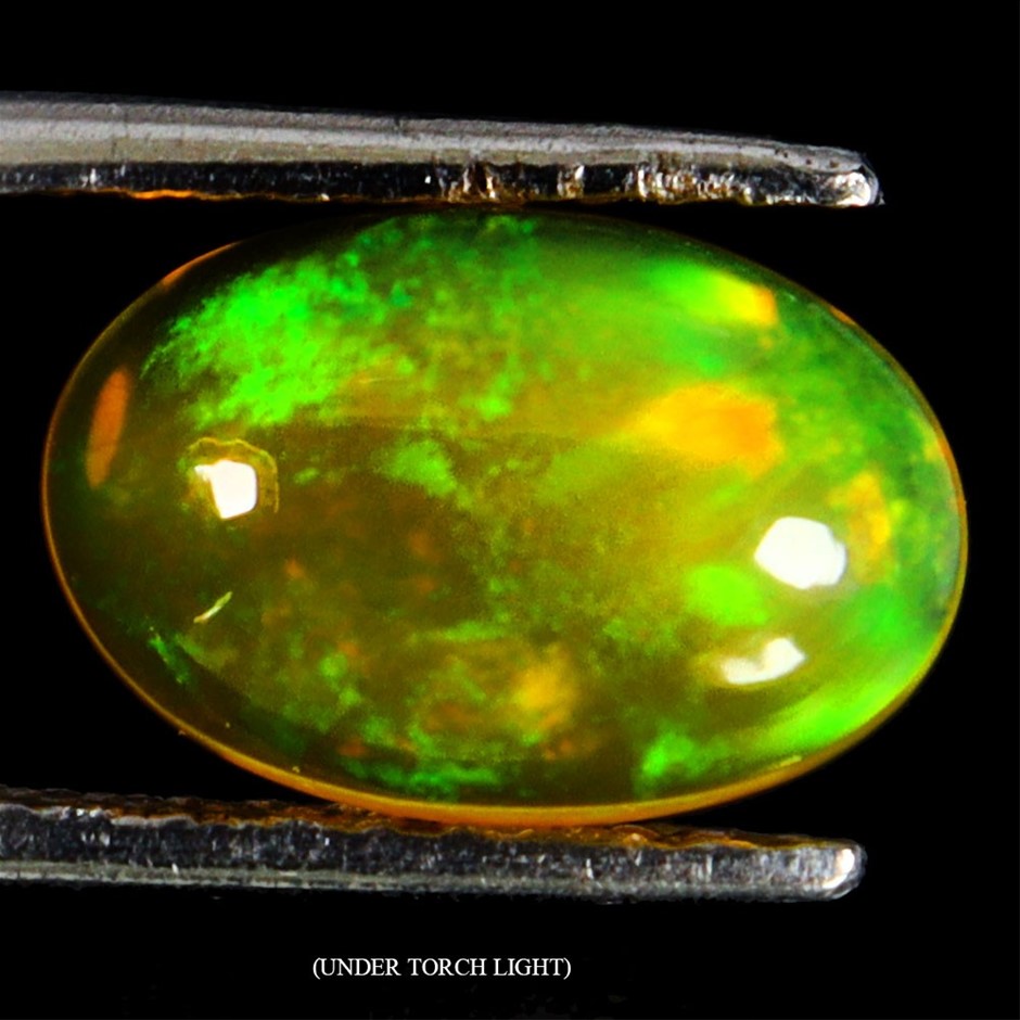 2.70ct Oval Cabochon Cut Play Of Color Fire Opal Gemstones - 1Pc