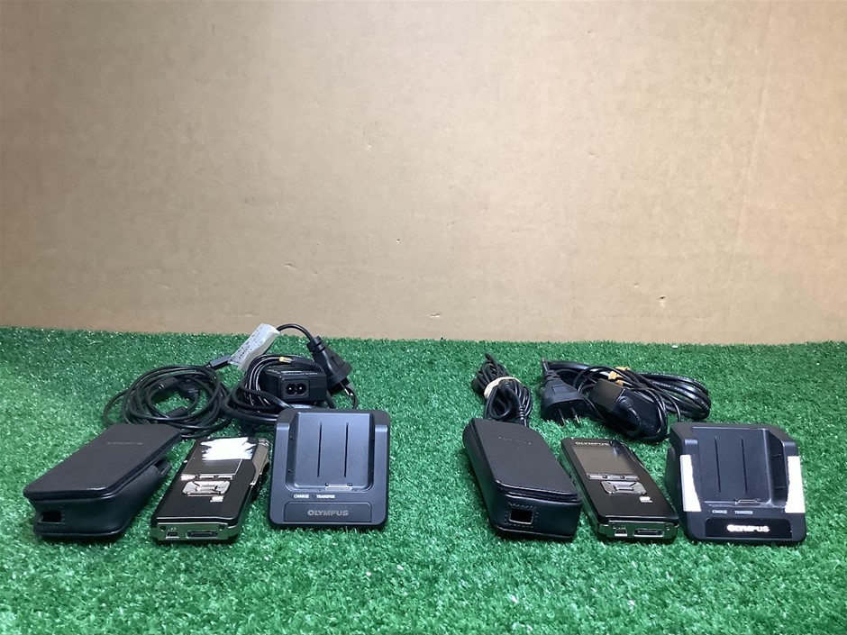 Olympus DS-7000 Digital Voice Recorders With CR15 USB Cradles (Lot of 2)