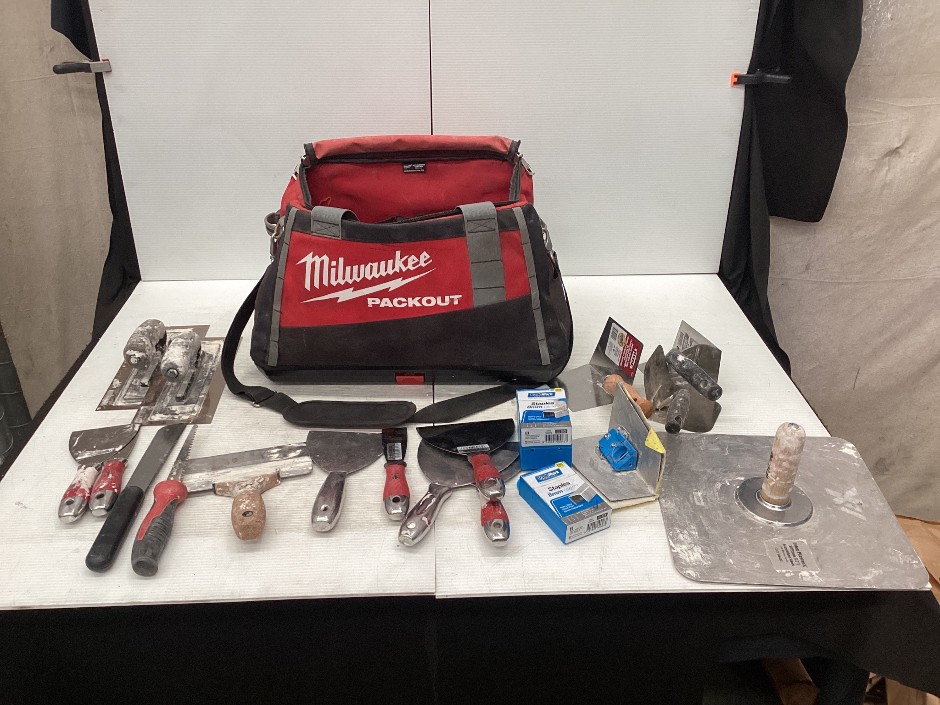 Milwaukee Packout Tool Bag Containing Plastering Hand Tools