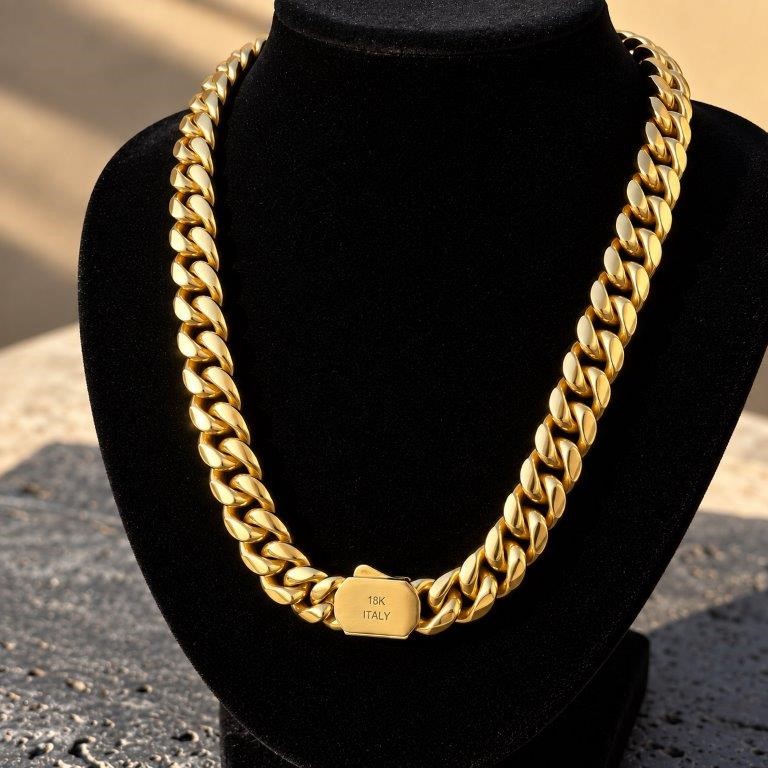 18kTriple Yellow Gold Plated Chain-Quality Guarantee-60cm