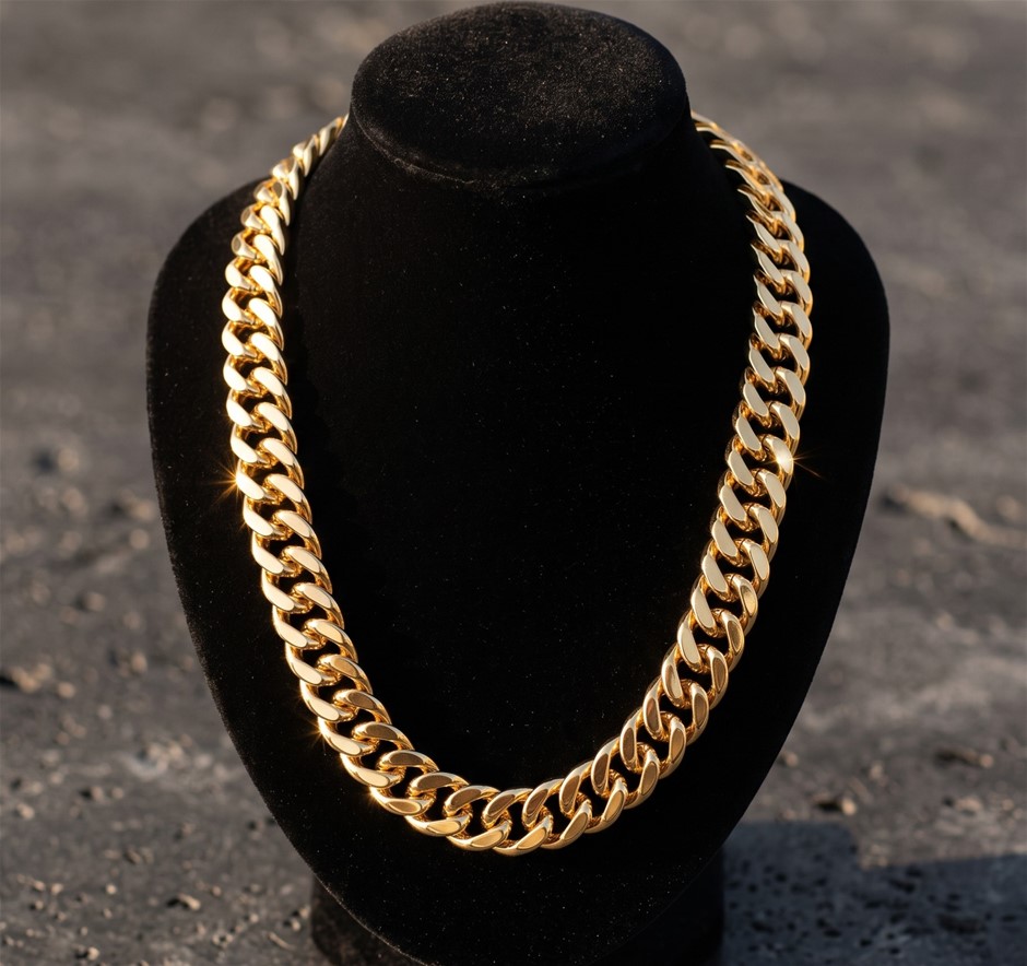 22K Stamped Yellow Gold Filled Cuban Chain-Quality Guarantee-60cm