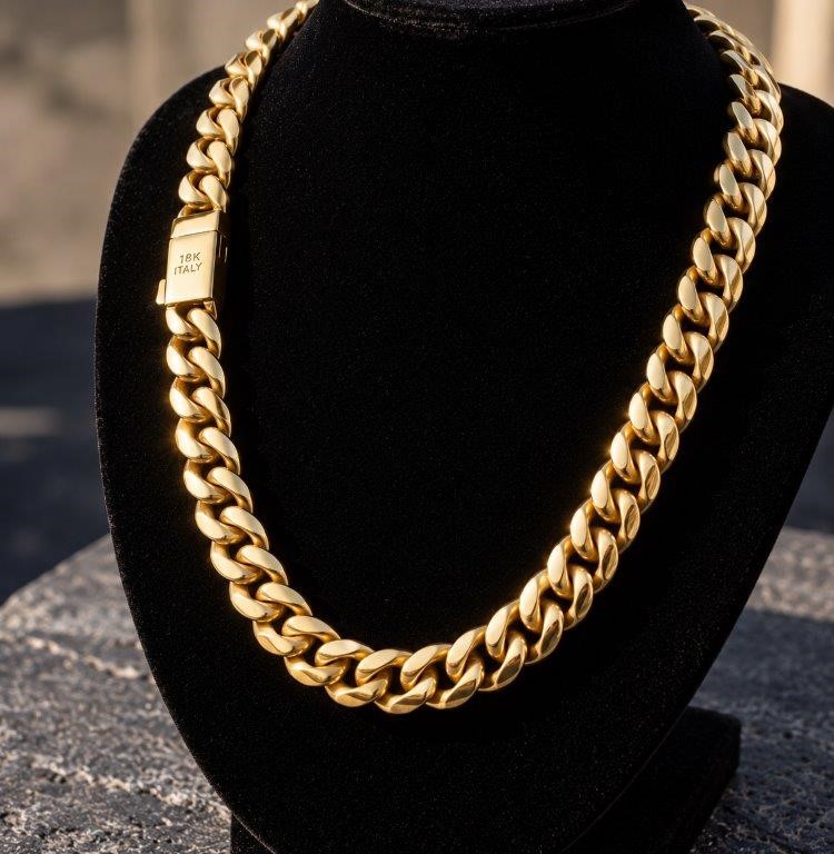 18k Triple Yellow Gold Plated Chain-Quality Guarantee-70cm