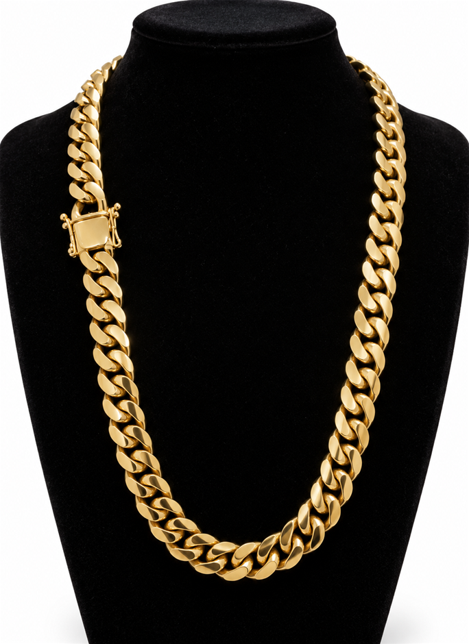 Jewelz Merchants Cuban Link Chain Necklace-Quality Guarantee-60cm-10mm