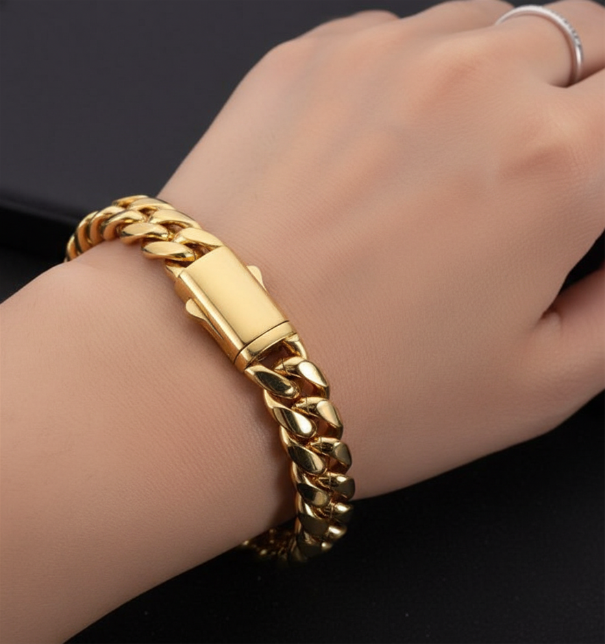 Jewelz Merchants  Cuban Link Bracelet-Quality Guarantee-22cm-10mm