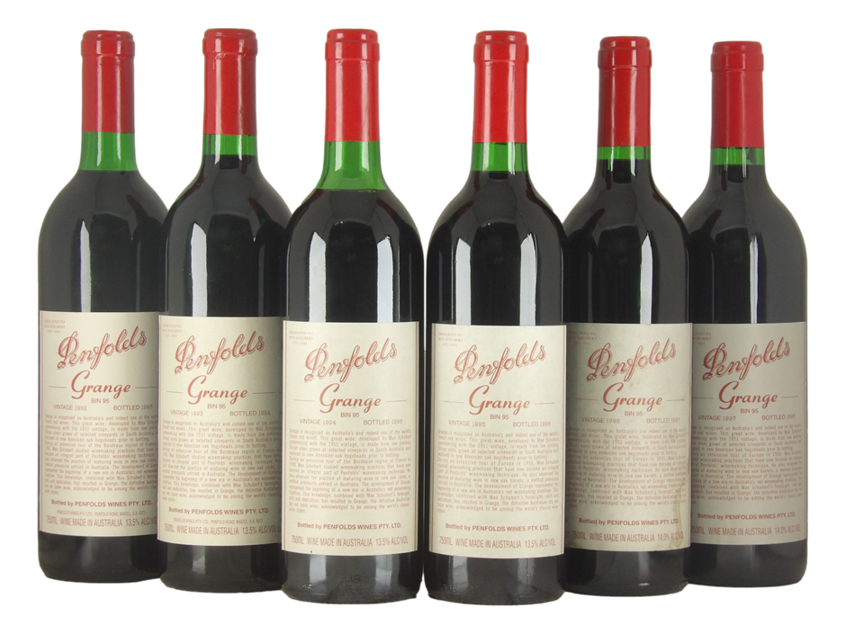 Penfolds Grange Vertical 1992-1997 (6x 750mL), SA.
