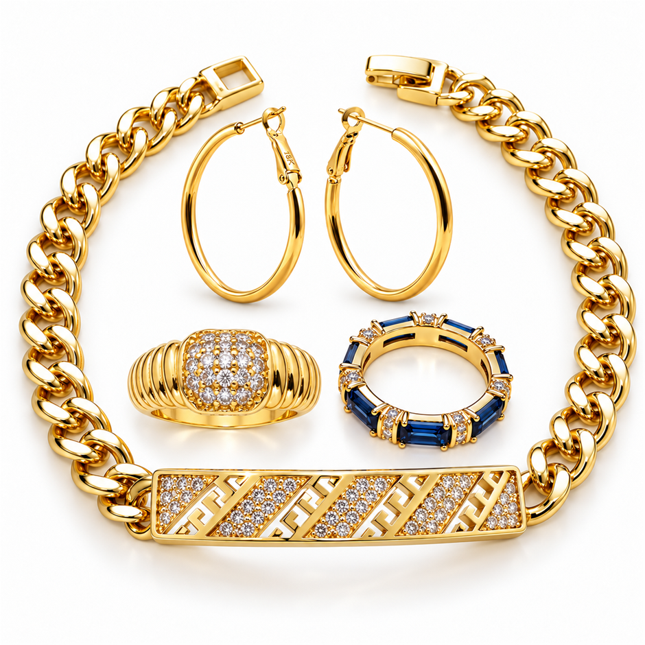 Jewelz Merchants Black Friday Special – Bracelet, 2 Rings & Hoop Earrings