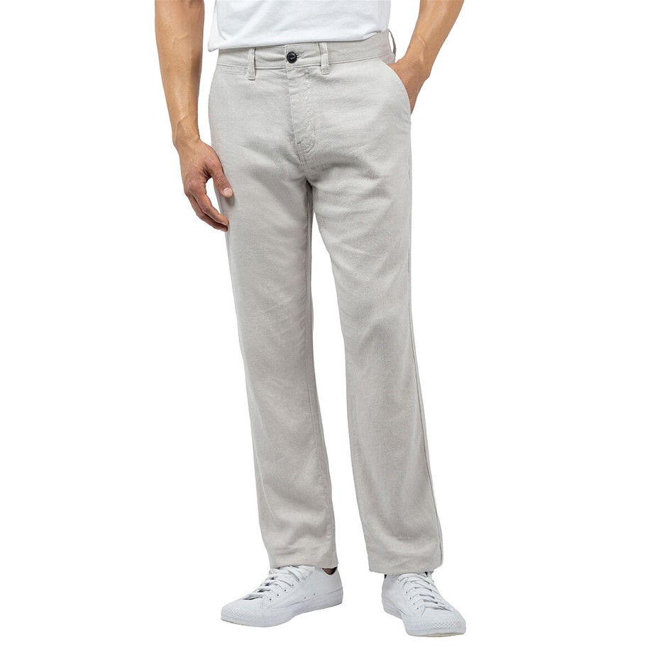 JACHS Men's Linen Chino Pant, Size 32, Stone.
