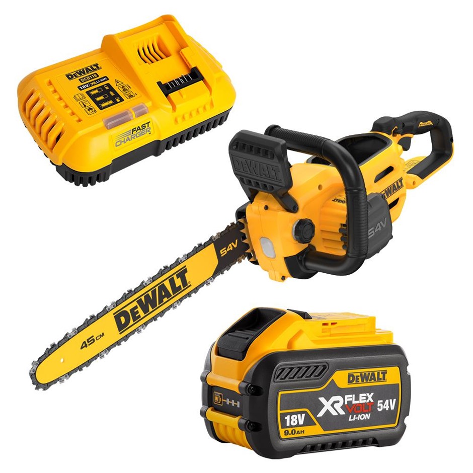 DeWALT 54V 9.0Ah FlexVolt Li-ion Cordless Brushless 450mm (18") Chainsaw Co