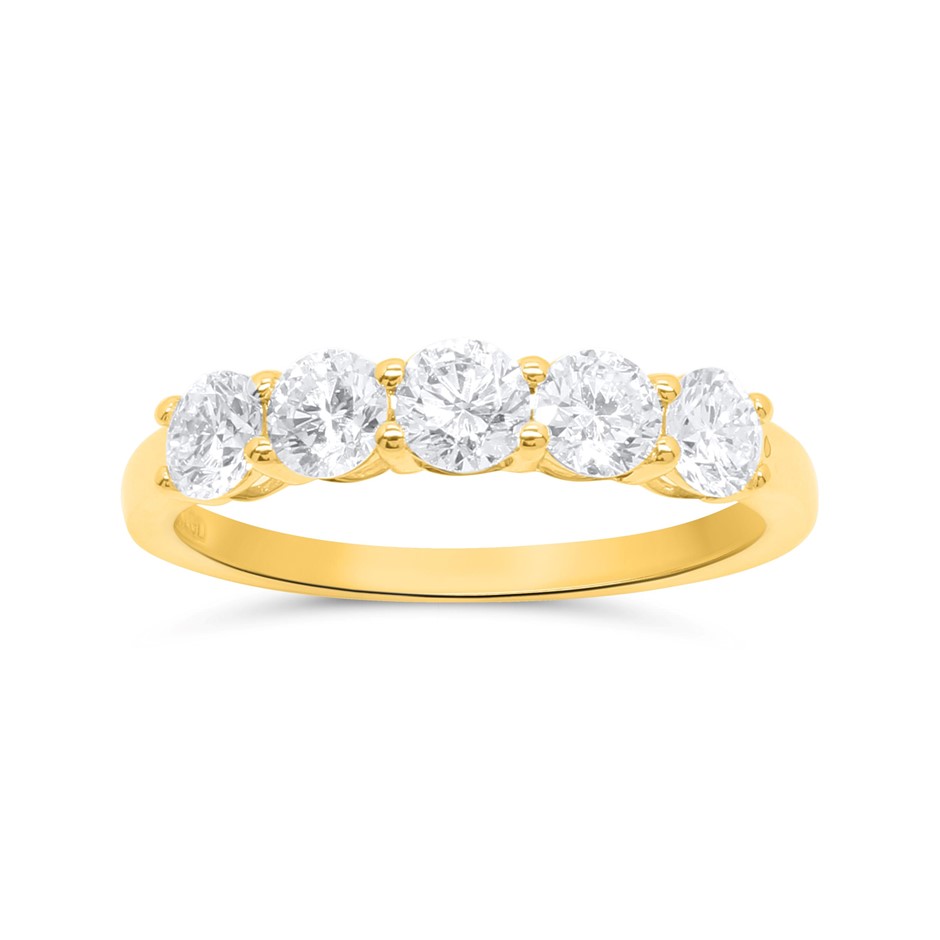 1.00ct 9K Yellow Gold Lab Grown Diamond Band F/VS