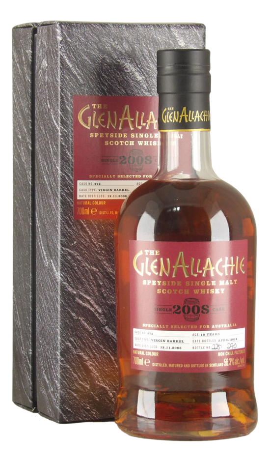GlenAllachie 2008 10 Year Old Single Cask #472  (1x 700mL).Scotland