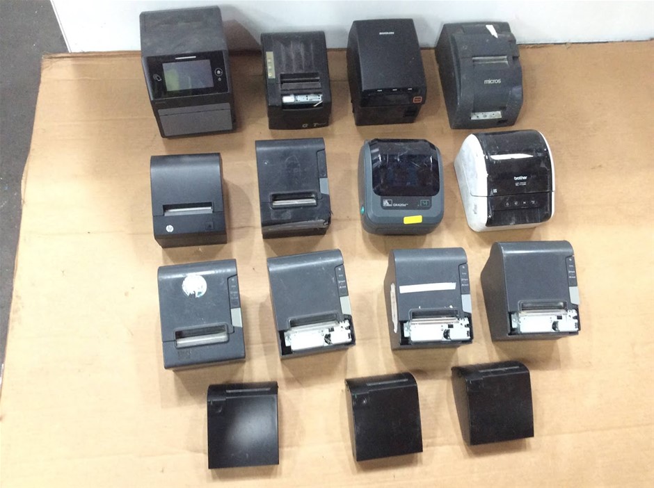 Mixed Brand Thermal Receipt And Label Printers (Lot Of 15)