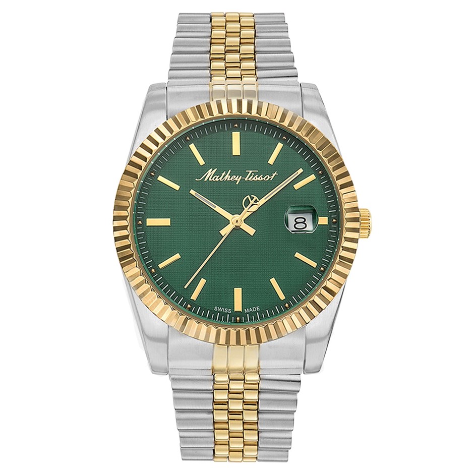 MATHEY-TISSOT Two-Tone Steel Green Dial Men's Watch, H810BV. NB: minor use,