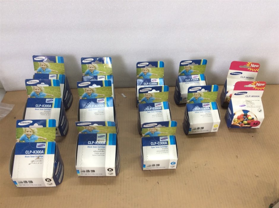 Samsung CLP-K300A/C300A/Y300A/M300A Toner Cartridges - New (Lot of 13)