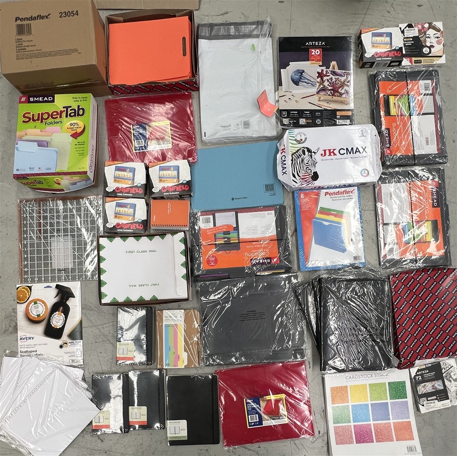 Assorted Stationary/Office Supplies; Incl. Folders, Journals, Paper, Coardb