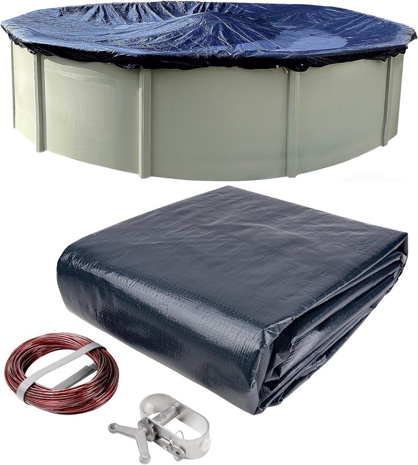 WINTER BLOCK 28’ ft. Round Pool Winter Cover for Above Ground Pools - 8-Yea