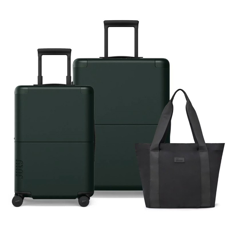 JULY Jetsetter Luggages 3 pc Set, Large: 77cm, Carry On: 58cm, Shadow Laven