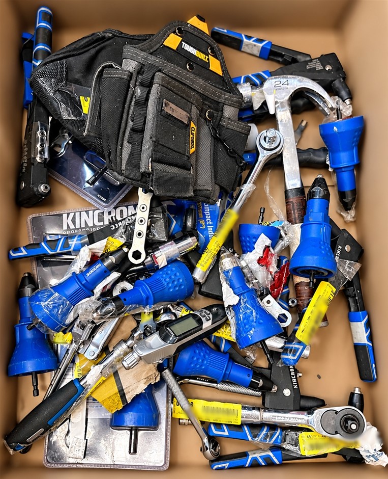Assorted Branded Hand Tools: KINCROME, TOUGHBUILT, Ratchet Wrenches, Hammer