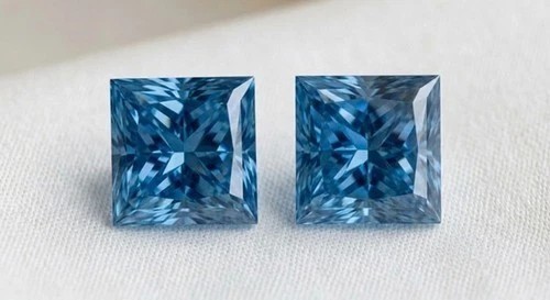 0.09 TCW blue 2 pricess diamond -Hpht