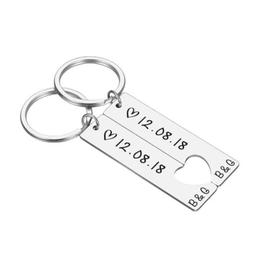 Customized Couples Keychain Boyfriend Girlfriend Keyring