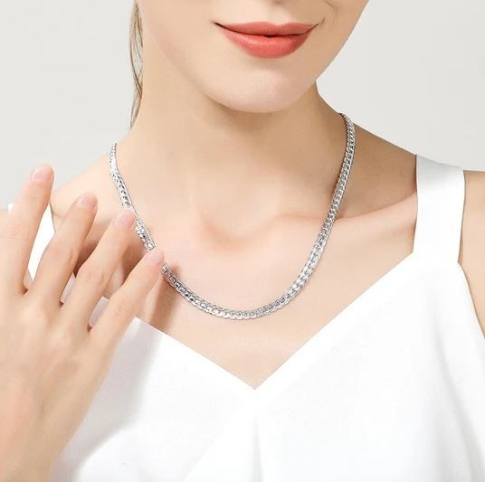 Sterling Silver 6mm Side Chain Necklace