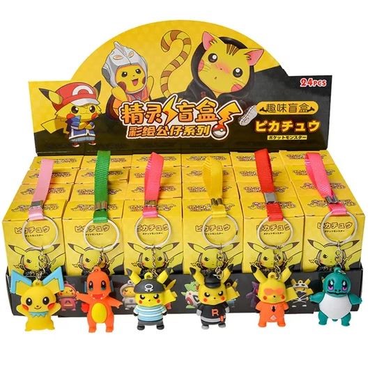 24Pcs/Set Random Pokemon Keychain