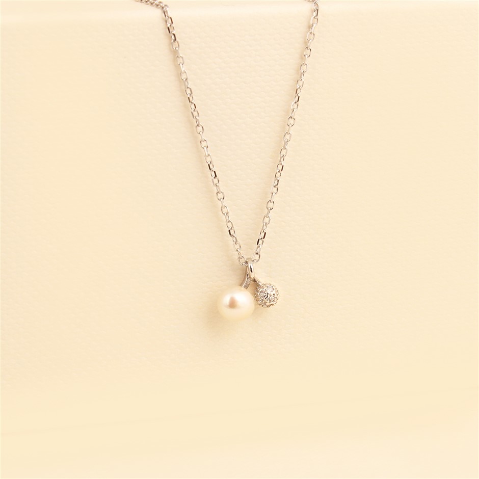925 Sterling Silver Fresh Water Pearl Pendant Necklace