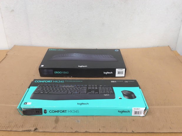 Logitech ERGO K860&Comfort MK345 Wireless Keyboard (Lot of 2)