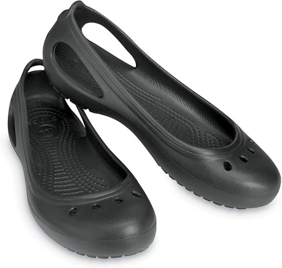 CROCS Women's Kadee Ballet Flat, Size US10, Black/Black. NB: Has been used.