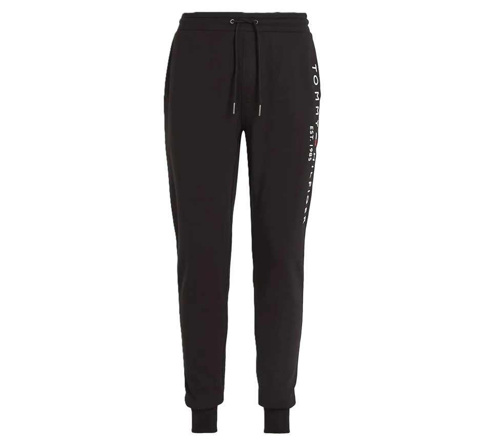 TOMMY HILFIGER Fleece Logo Track Pant, Size XL, Cotton, Black (BDS), XM0890