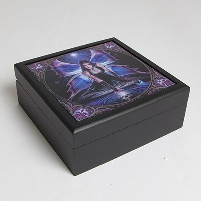 Details about   Anne Stokes Collection "Immortal Flight" Tile Lined Black Wooden Box ACK 