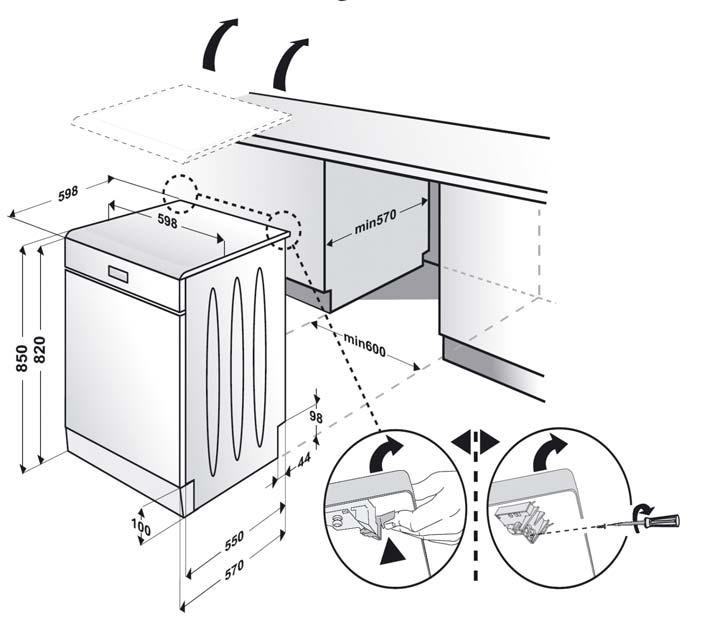 Blanco 60cm Stainless Steel FreeStanding Dishwasher. Model BFD6X