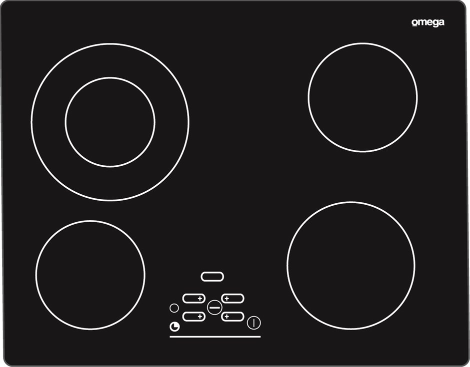 New Omega 60cm Electric Cooktop (Black/C