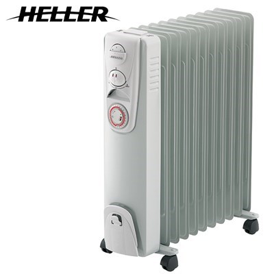 2400W 11 Fin Column Oil Heater - White
