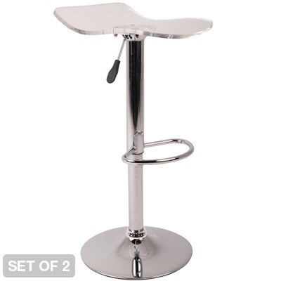 2 x Bellini Acrylic Bar Stools - Clear
