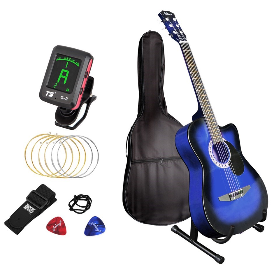 Acoustic Cutaway Guitar in Blue with Ste