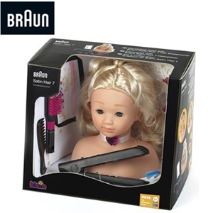 Hairstyling Head with Braun Hair Straigh