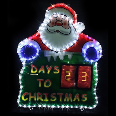 Solar LED Countdown Santa Rope Light Xma