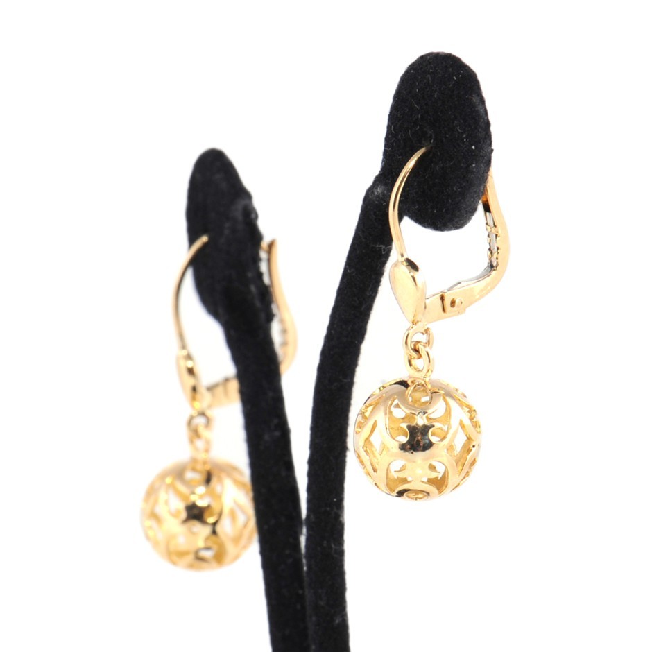 Buy 9ct Yellow Gold Filigree Ball Drop Earrings Grays Australia