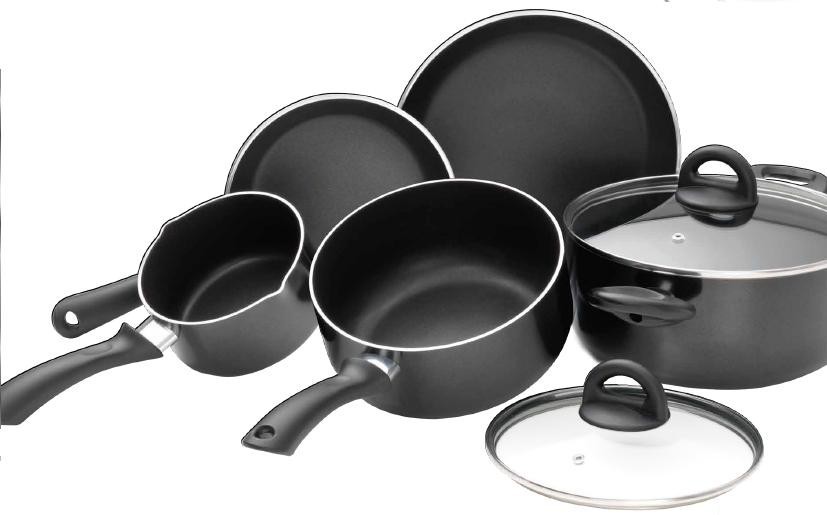 Arcosteel Supremo Aluminium Cookset Blac