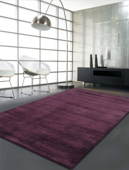 Premium Tufted Wool Rug - Aubergine - 28