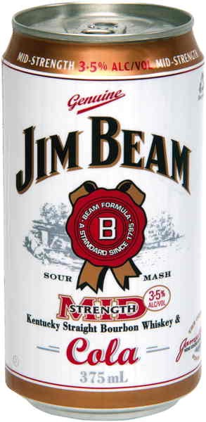 Jim Beam and Cola Mid Strength (24 x 375