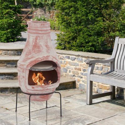 Rustic Clay Chiminea with Pizza Oven - 7