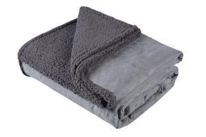 Ultra Plush Sherpa Blanket / Throw Grey 