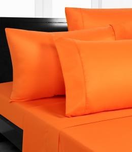 Queen Bed Microfiber Sheet Set -Orange
