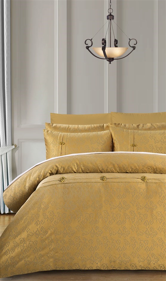 Peking Gold Quilt Cover Set- King Bed