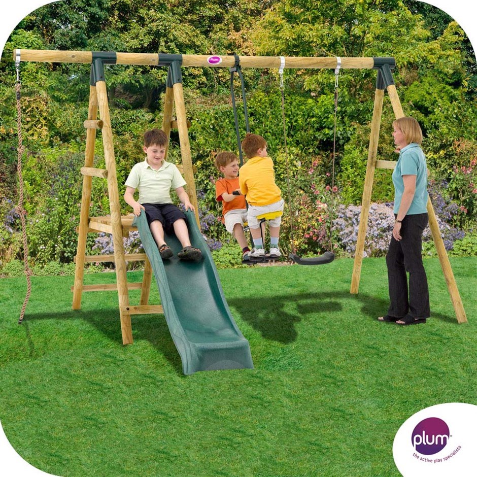 Plum Meerkat Wooden Swing Set
