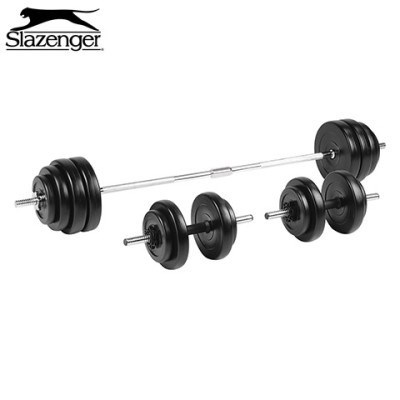 Slazenger 50kg Vinyl Barbell Dumbbell We