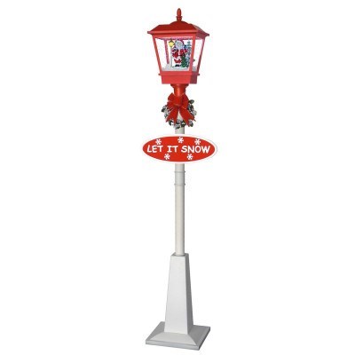 Christmas 1.8m Snowing Street Lamp Red a